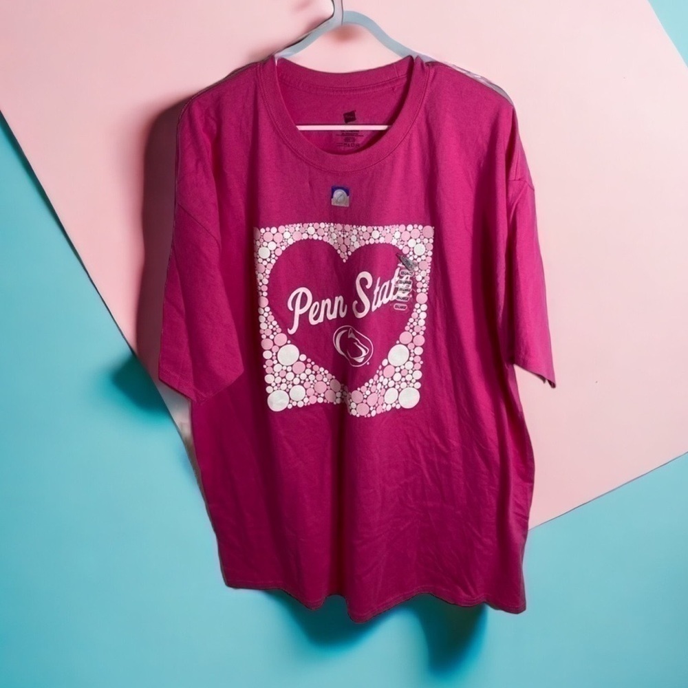 Penn State Pink T-shirt 2X NWT Women’s Heart Nittany Lions NCAA